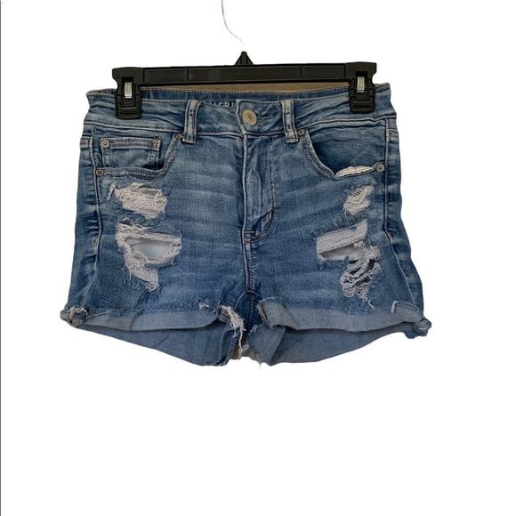 AMERICAN EAGLE RIPPED NEXT LEVEL STRETCH SHORTS - Picture 2 of 4